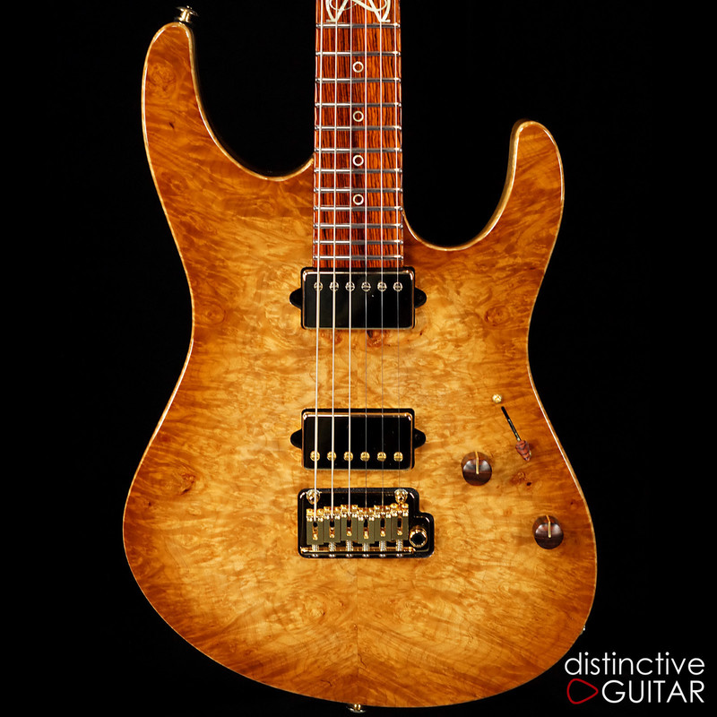 Suhr Custom Modern Distinctive Select #12 Black Limba / Cocobolo Waterfall Burl Natural Burst